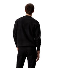 CALVIN KLEIN CK Crew neck sweater with checked texture - Men's Sweaters