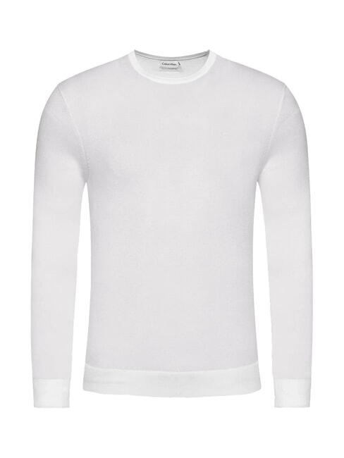 SUPERIOR WOOL Round neck wool sweater egret - Men's Sweaters