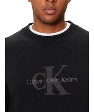 CALVIN KLEIN CK JEANS Crewneck sweater with teddy logo ck black - Men's Sweaters - 3