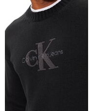 CALVIN KLEIN CK JEANS Crewneck sweater with teddy logo ck black - Men's Sweaters - 4