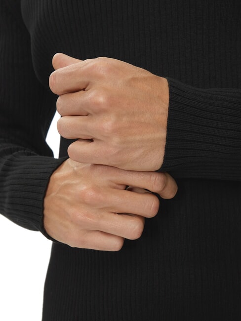 CK JEANS Slim fit ribbed crew neck sweater ck black - Men's Sweaters