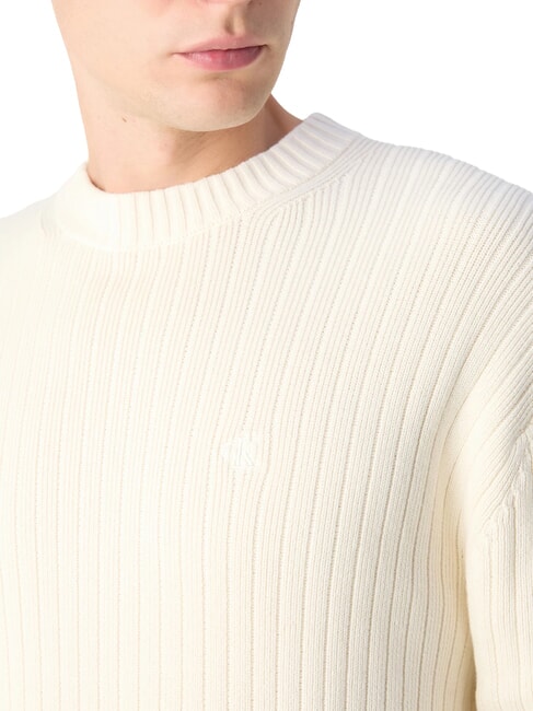 CK JEANS Regular fit crew neck sweater ivory - Men's Sweaters