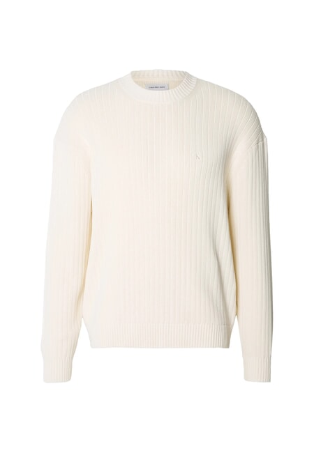 CK JEANS Regular fit crew neck sweater ivory - Men's Sweaters