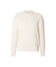 CALVIN KLEIN CK JEANS Regular fit crew neck sweater ivory - Men's Sweaters - 4