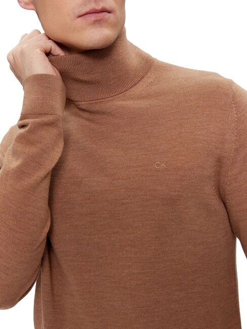 CK Slim-fit wool turtleneck sweater travertine heather - Men's Sweaters