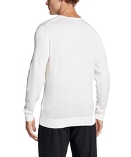 CALVIN KLEIN SUPERIOR WOOL Round neck wool sweater egret - Men's Sweaters - 2