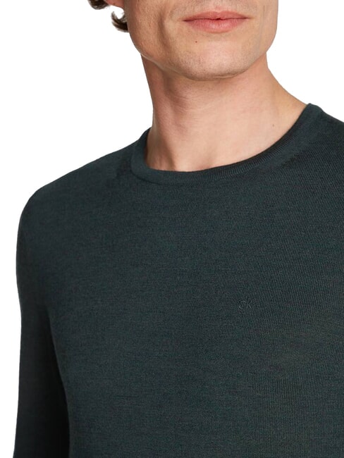 SUPERIOR WOOL Round neck wool sweater midnight forest heather - Men's Sweaters