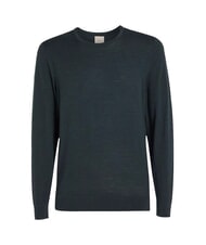 CALVIN KLEIN SUPERIOR WOOL Round neck wool sweater midnight forest heather - Men's Sweaters - 4
