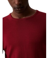 CALVIN KLEIN SUPERIOR WOOL Round neck wool sweater Syrah - Men's Sweaters - 2