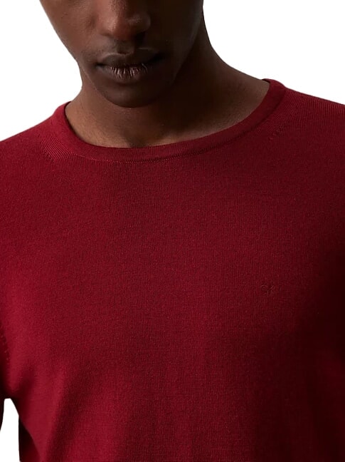 SUPERIOR WOOL Round neck wool sweater Syrah - Men's Sweaters