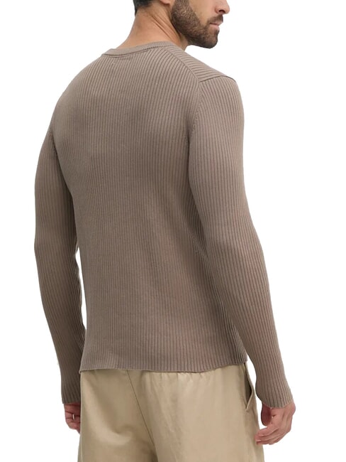 CK JEANS Slim fit ribbed crew neck sweater falcon - Men's Sweaters