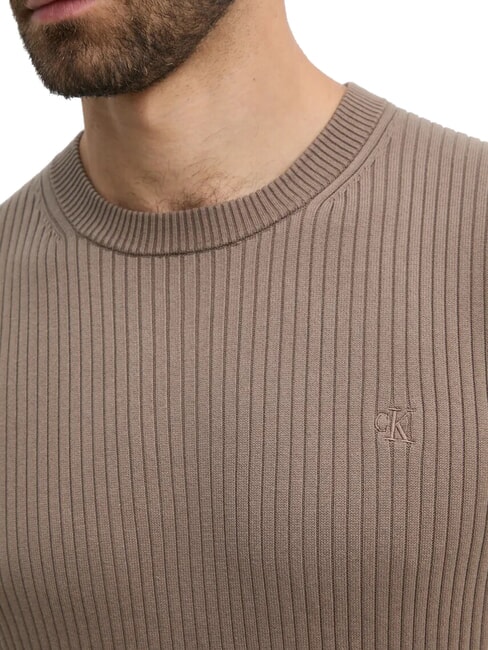 CK JEANS Slim fit ribbed crew neck sweater falcon - Men's Sweaters