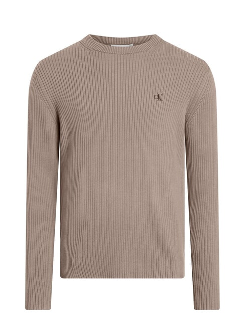 CK JEANS Slim fit ribbed crew neck sweater falcon - Men's Sweaters