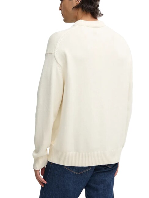 CK JEANS Oversized crew neck sweater ivory - Men's Sweaters