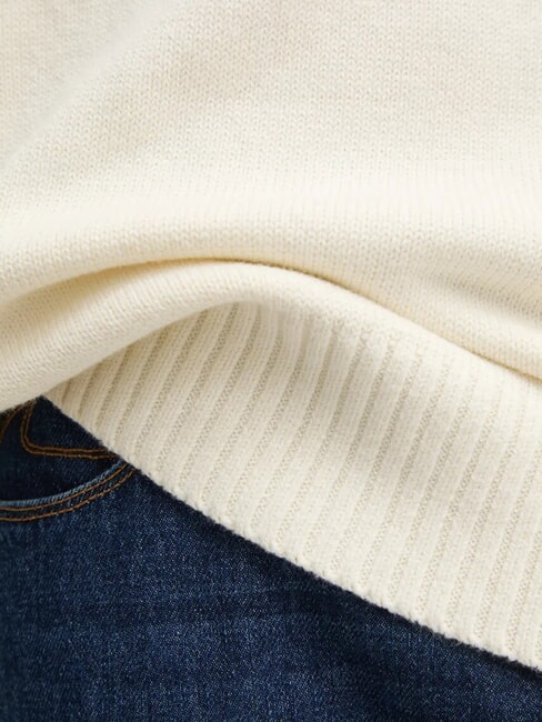 CK JEANS Oversized crew neck sweater ivory - Men's Sweaters