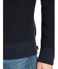 CALVIN KLEIN CK JEANS Ribbed crew neck sweater ck black / dark sapphire - Men's Sweaters - 3