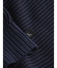 CALVIN KLEIN CK JEANS Ribbed crew neck sweater ck black / dark sapphire - Men's Sweaters - 4