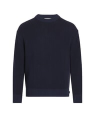 CALVIN KLEIN CK JEANS Ribbed crew neck sweater ck black / dark sapphire - Men's Sweaters - 5