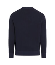 CALVIN KLEIN CK JEANS Ribbed crew neck sweater ck black / dark sapphire - Men's Sweaters - 6