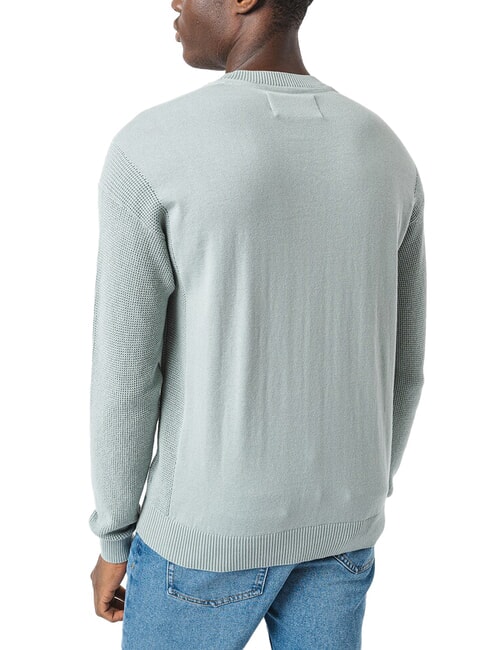 CK JEANS Cotton sweater with logo slate gray - Men's Sweaters