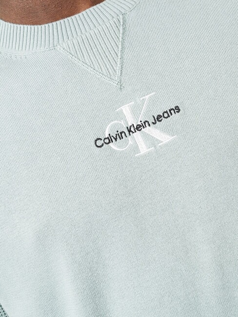 CK JEANS Cotton sweater with logo slate gray - Men's Sweaters