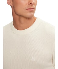 CALVIN KLEIN CK JEANS Ribbed crew neck sweater ivory - Men's Sweaters - 3