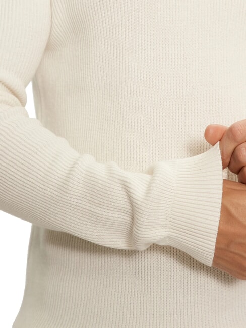 CK JEANS Ribbed crew neck sweater ivory - Men's Sweaters