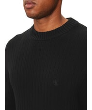 CALVIN KLEIN CK JEANS Regular fit crew neck sweater ck black - Men's Sweaters - 4