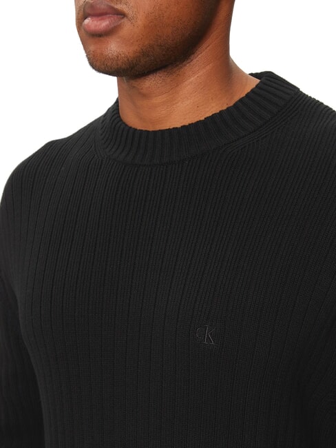 CK JEANS Regular fit crew neck sweater ck black - Men's Sweaters