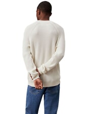 CALVIN KLEIN CK JEANS Ribbed crew neck sweater ivory - Men's Sweaters - 2