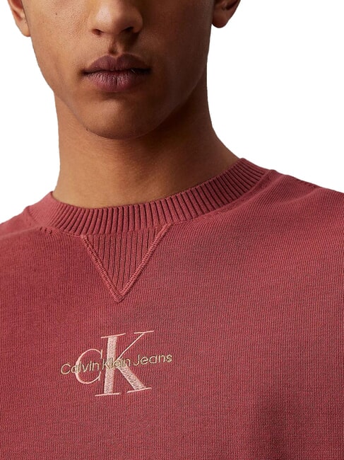 CK JEANS Cotton sweater with logo apple butter - Men's Sweaters
