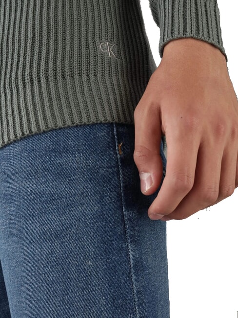 CK JEANS Ribbed crew neck sweater endless grey - Men's Sweaters