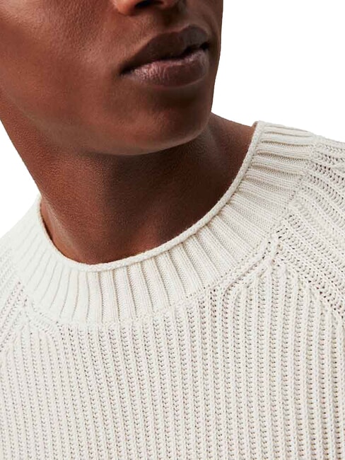 CK JEANS Ribbed crew neck sweater ivory - Men's Sweaters