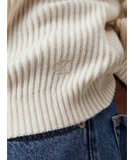 CALVIN KLEIN CK JEANS Ribbed crew neck sweater ivory - Men's Sweaters - 4