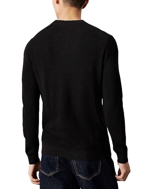 CK JEANS Ribbed crew neck sweater ck black - Men's Sweaters