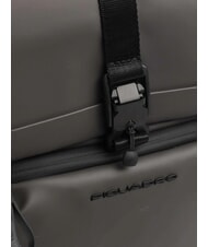 PIQUADRO CORNER SPECIALE GOMMATO Roll-top backpack, 14" laptop holder GREY - Laptop backpacks - 3