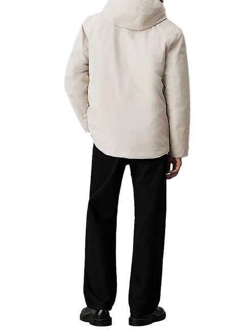 CK JEANS Technical fabric hooded jacket pelican - Men's Jackets