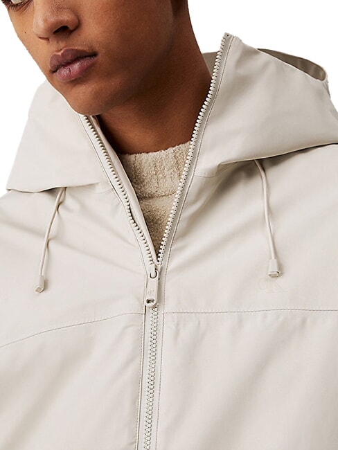 CK JEANS Technical fabric hooded jacket pelican - Men's Jackets