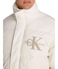 CALVIN KLEIN CK JEANS Padded jacket with sherpa logo ivory - Men's down jackets - 3