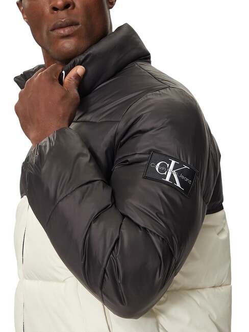 CK JEANS Logo patch down jacket ivory / ck black - Men's down jackets