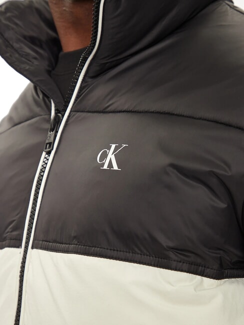 CK JEANS Logo patch down jacket ivory / ck black - Men's down jackets