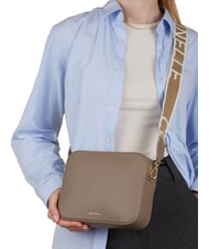 COCCINELLE TEBE Small textured leather bag warm taupe 2 - Women’s Bags - 5