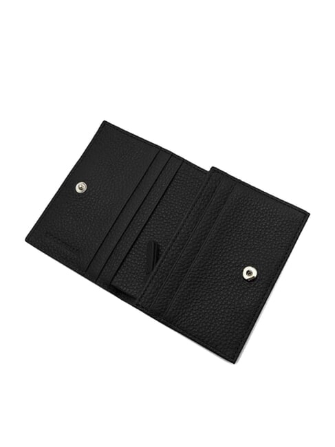 METALLIC SOFT Small leather wallet Black - Women’s Wallets