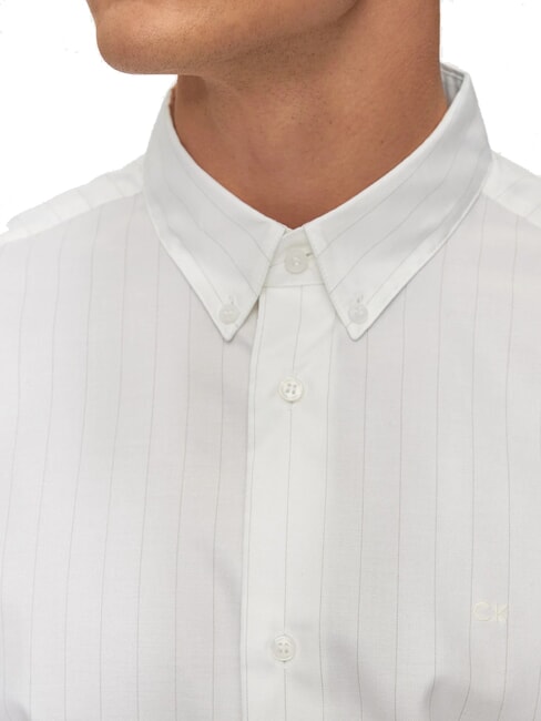 CK Slim fit striped long-sleeved shirt bright white - Men's Shirts