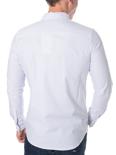 CK JEANS Slim fit cotton long-sleeved shirt white china blue stripe - Men's Shirts