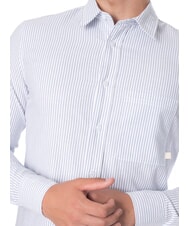 CALVIN KLEIN CK JEANS Slim fit cotton long-sleeved shirt white china blue stripe - Men's Shirts - 3