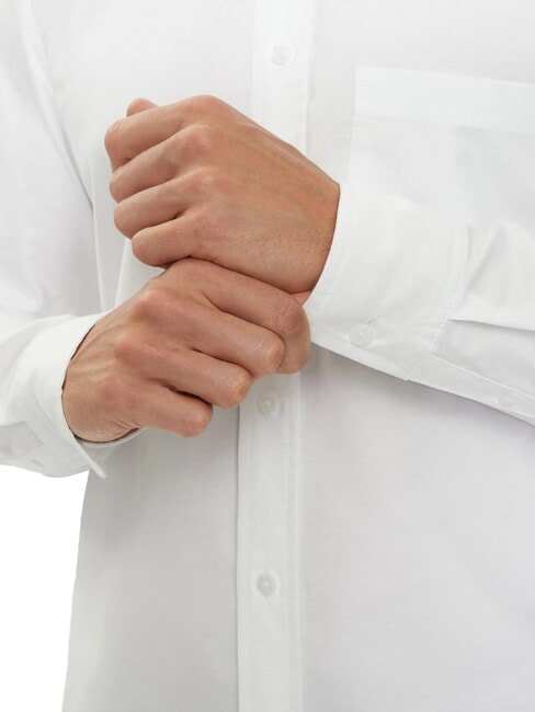 CK JEANS Slim fit cotton long-sleeved shirt bright white - Men's Shirts