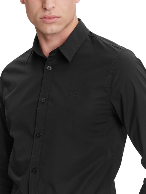 CK JEANS Slim fit stretch long-sleeved shirt ck black - Men's Shirts