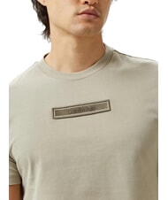 CALVIN KLEIN CK Slim fit cotton T-shirt with logo patch fresh clay - T-shirt - 3