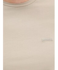 CALVIN KLEIN CK Slim fit stretch short-sleeved T-shirt stony beige - T-shirt - 3